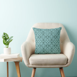 geometrisch Blauwgroen Sierkussen