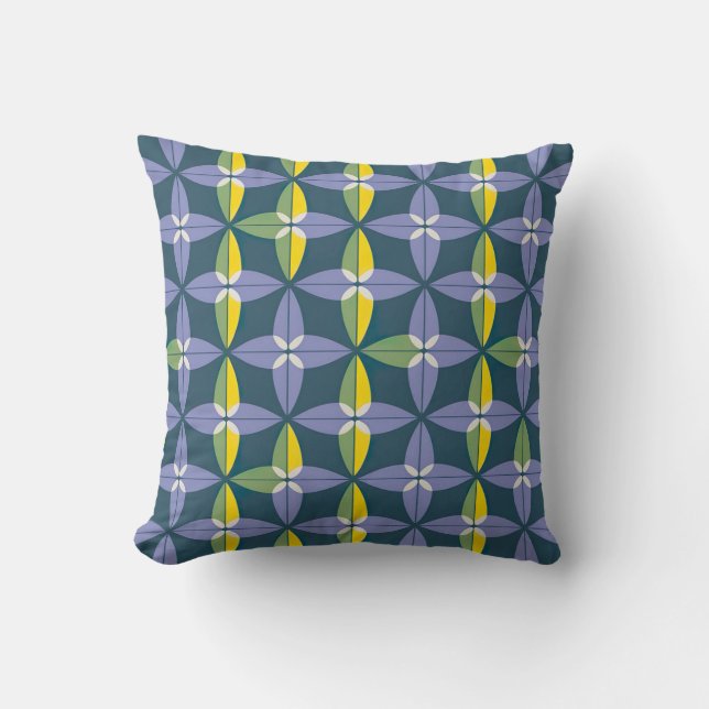geometrisch bloeipatroon kussen (Voorkant)