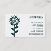Geometrisch Bloem - Dk Groen op Wit Visitekaartje (Achterkant)