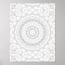 Geometrisch Bloem Motief Mandala Kleurontwerp