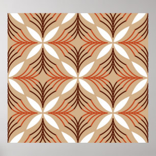 Geometrisch bloemenpatroon:  artistiek ontwerp poster