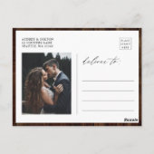 Geometrisch bloemenrustiek hout Dank u foto Briefkaart (Achterkant)