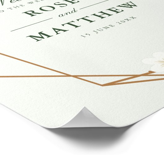 geometrisch bloemetjesbord poster (Hoek)