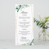 Geometrisch Bloemig Groene Huwelijksmenu Menu (Staand voorkant)