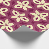 Geometrisch bloemmotief in Bourgogne en crème Cadeaupapier (Hoek)