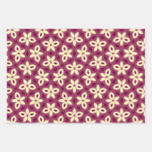 Geometrisch bloemmotief in Bourgogne en crème Inpakpapier Vel (Voorkant 3)