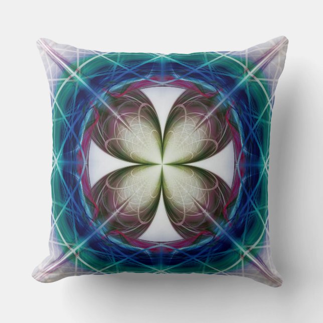 Geometrisch bloemmotief kussen (Voorkant)