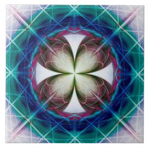 Geometrisch bloemmotief tegeltje