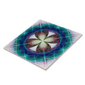 Geometrisch bloemmotief tegeltje (Zijkant)