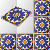 Geometrisch bloempatroon Azulejo Tegeltje