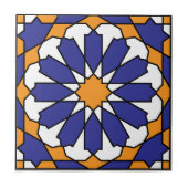Geometrisch bloempatroon Azulejo Tegeltje (Voorkant)