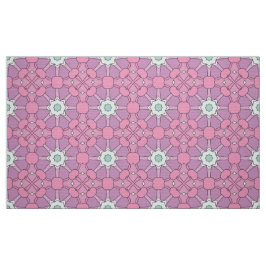 Geometrisch bloempatroon in roze en groene tint stof