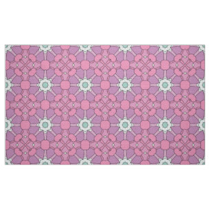 Geometrisch bloempatroon in roze en groene tint stof