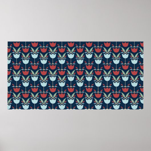 Geometrisch bloempatroon, ornament, multi-kleurig poster (Voorkant)