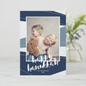 geometrisch blok | Chanoeka & Kerstmis Interreligi Feestdagenkaart (Staand voorkant)