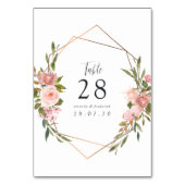 Geometrisch Blush Rozen Bindingnummer Kaart (Voorkant)