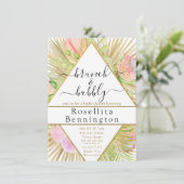 Geometrisch Boho bloemendriehoekig Vrijgezellenfee Kaart (Staand voorkant)