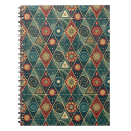 Geometrisch Boho Mandala Driehoekig Ontwerp Patroo Notitieboek