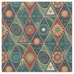 Geometrisch Boho Mandala Driehoekig Ontwerp Patroo Stof