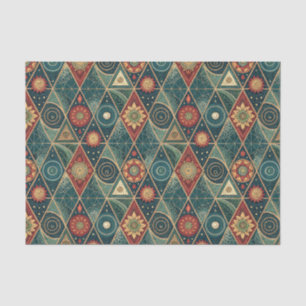 Geometrisch Boho Mandala Driehoekig Ontwerp Patroo Tissuepapier