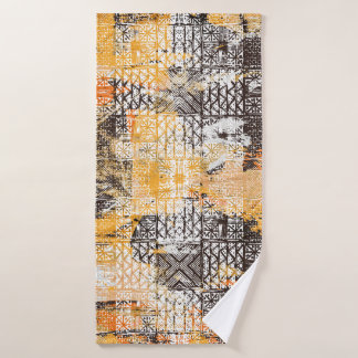 Geometrisch Boho-tribaal noodpatroon Badhanddoek