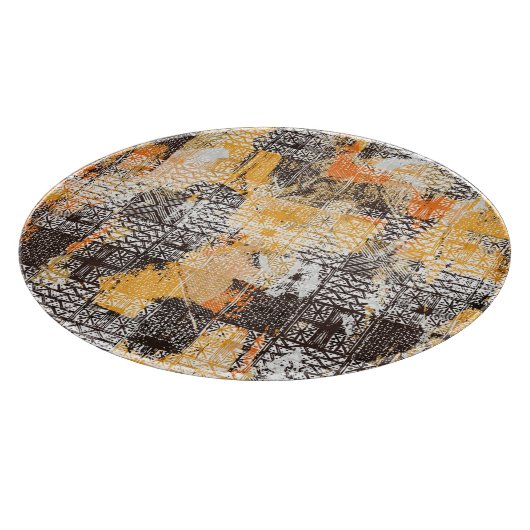 Geometrisch Boho-tribaal noodpatroon Snijplank (Hoek)