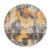 Geometrisch Boho-tribaal noodpatroon Snijplank (Voorkant)