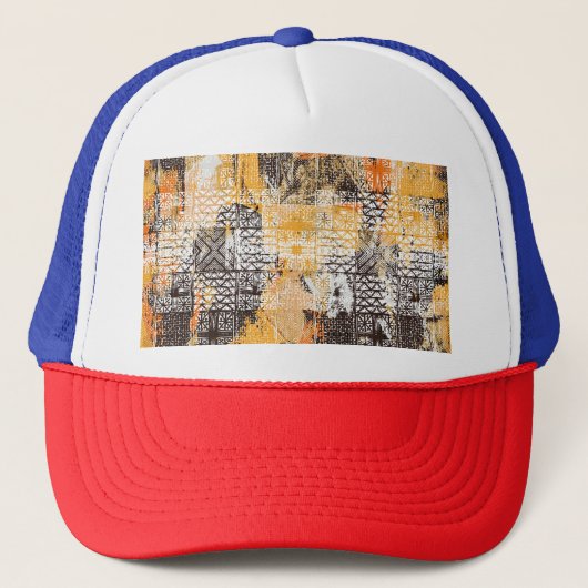 Geometrisch Boho-tribaal noodpatroon Trucker Pet (Voorkant)