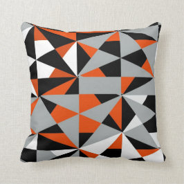 Geometrisch Bold Retro Funky Oranje Black White Kussen