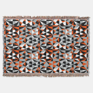 Geometrisch Bold Retro Funky Oranje Grijze Zwart W Deken