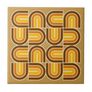 Geometrisch boogpatroon in jaren '70 tegeltje