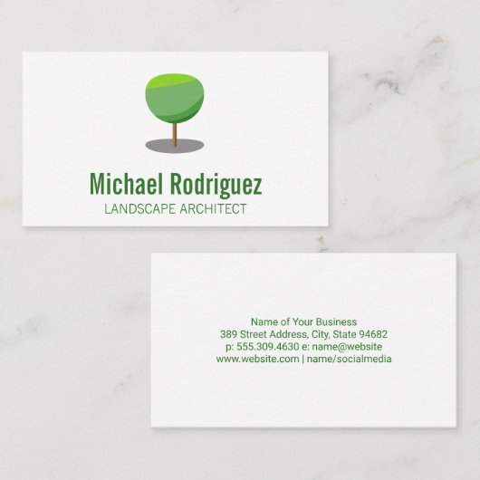 Geometrisch Boomlogo Visitekaartje (Voorkant / Achterkant)