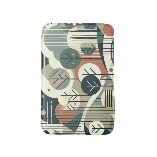 Geometrisch bos badmat (Voorkant Verticaal)