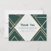 Geometrisch bos groen goud modern Dank u Bedankkaart (Voorkant)