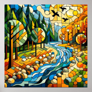 Geometrisch bos poster