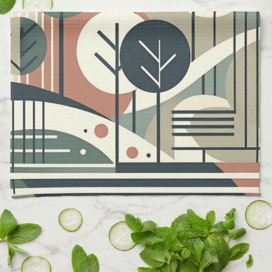 Geometrisch bos theedoek (Gevouwen)