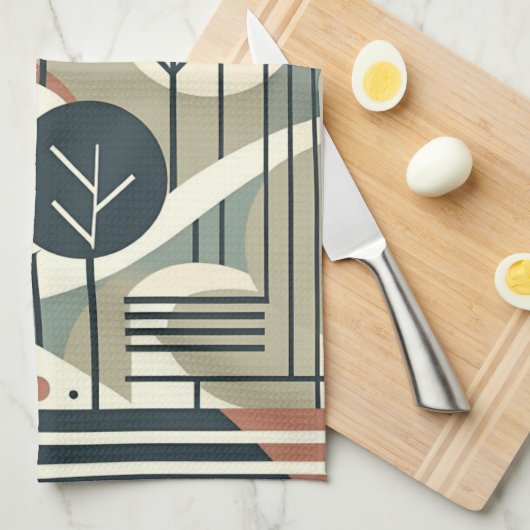 Geometrisch bos theedoek (Quarter Fold)