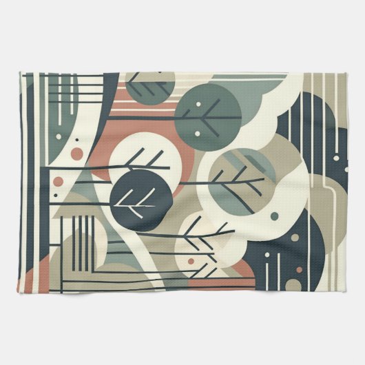 Geometrisch bos theedoek (Horizontaal)