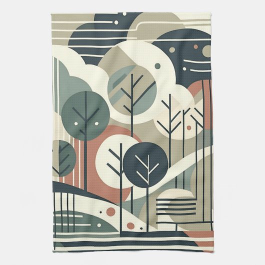 Geometrisch bos theedoek (Verticaal)