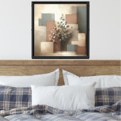 geometrisch botanisch Abstract Canvas Afdruk (Insitu (Slaapkamer))