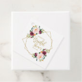 Geometrisch Bourgogne Blush Bloemen Vrijgezellenfe Bedankjes Labels (In situ)