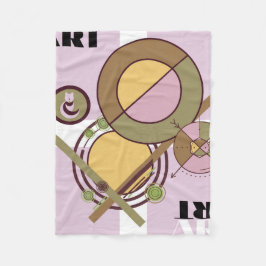 Geometrisch Brahaus met typografie Fleece Deken