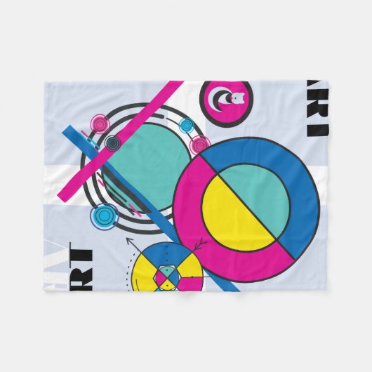 Geometrisch Brahaus met typografie Fleece Deken (Voorkant (Horizontaal))