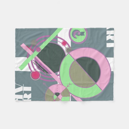 Geometrisch Brahaus met typografie Fleece Deken (Voorkant (Horizontaal))