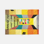 Geometrisch Brahaus met typografie Fleece Deken (Voorkant (Horizontaal))