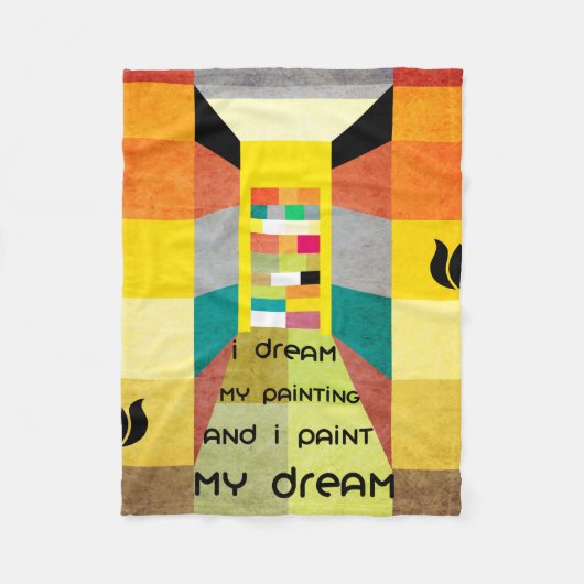 Geometrisch Brahaus met typografie Fleece Deken (Voorkant)