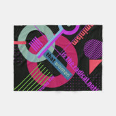 Geometrisch Brahaus met typografie Fleece Deken (Voorkant (Horizontaal))