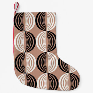 Geometrisch bruin cirkels naadloos ontwerp kleine kerstsok