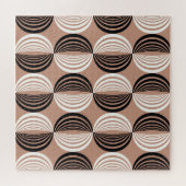 Geometrisch bruin cirkels naadloos ontwerp legpuzzel (Horizontaal)