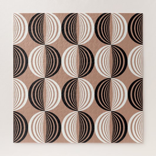 Geometrisch bruin cirkels naadloos ontwerp legpuzzel (Verticaal)